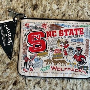 Catstudio embroidered North Carolina State University Collegiate Zip Pouch